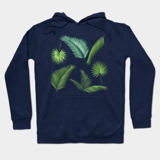 Palm Tree leaves tropical Summer floral decor Hoodie